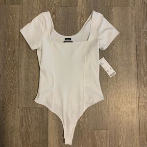 NWT white square neck bodysuit urban outfitters